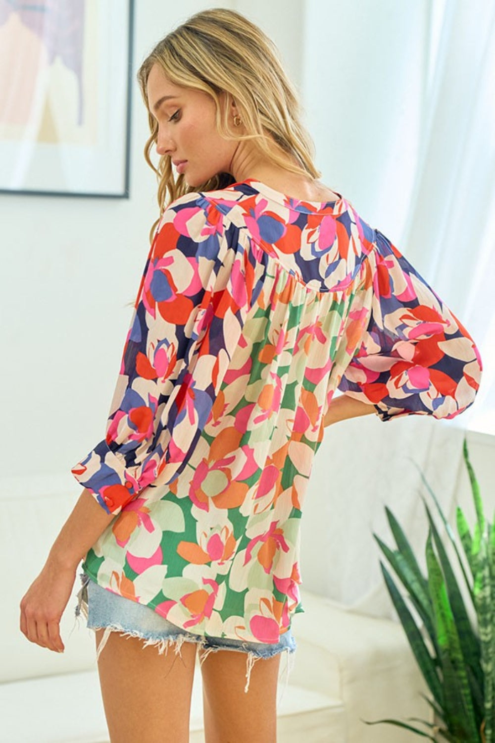 First Love Floral Button Down Satin Shirt