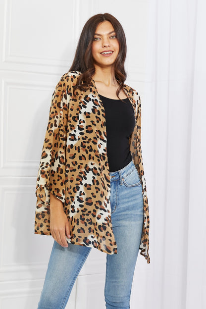 Melody Wild Muse Animal Print Kimono in Camel