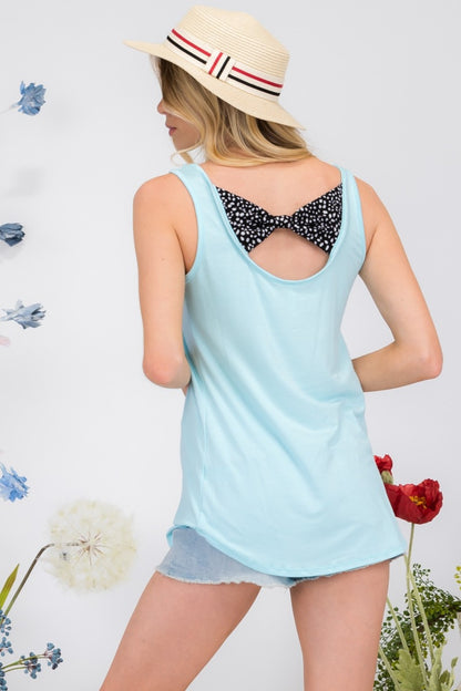 Celeste Back Contrast Bow Tie Tank