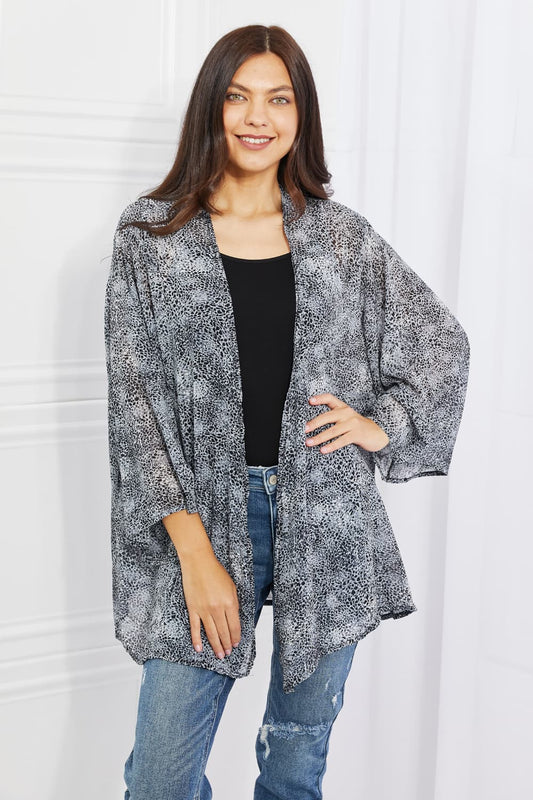 Melody Snake Print Chiffon Kimono