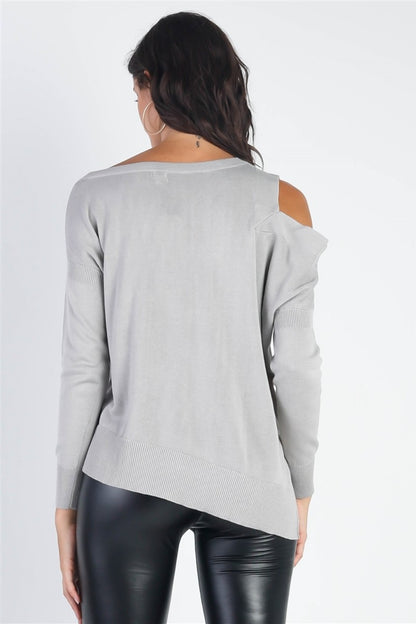 UNIQ Cold Shoulder Long Sleeve Knit Top