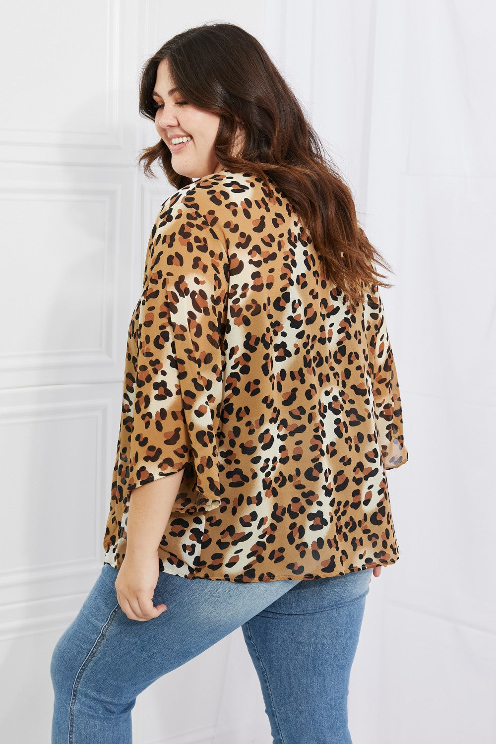 Melody Wild Muse Animal Print Kimono in Camel