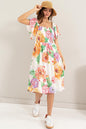 HYFVE Floral Flutter Sleeve Smocked Dress